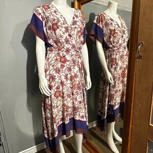 NWT Ralph Lauren Floral Tea Dress Size 6 Faux Wrap Fit & Flare Handkerchief Hem